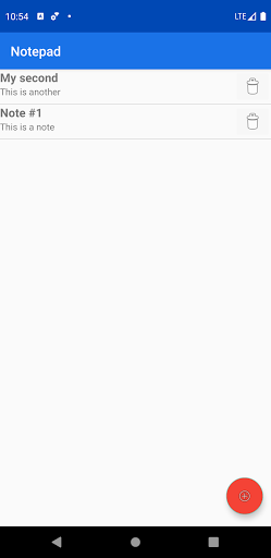 Android application Notepad screenshort