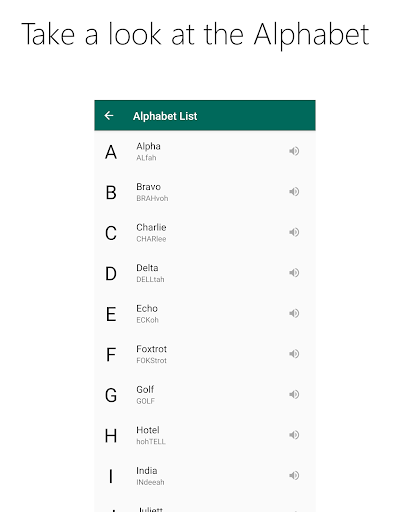 Phonetic Alphabet Trainer Screen 3
