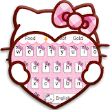 Pink Cute Kitty Cartoon Keyboard Theme icon