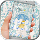 Rain Girl With Umbrella icon