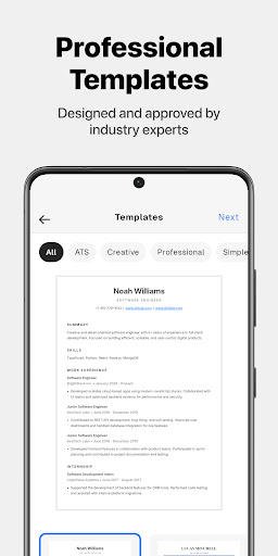 Screenshot of ResumeIT - Quick CV Maker App