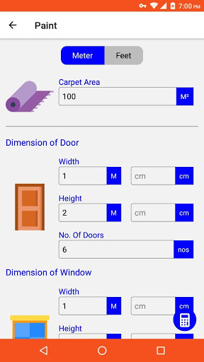 Construction Material Calculat Screen 2