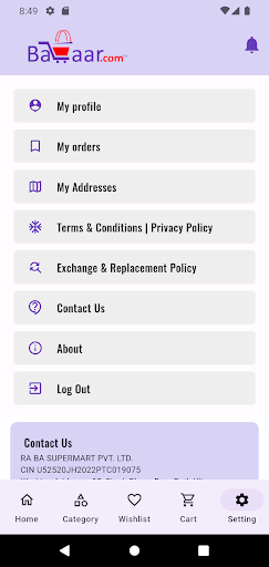 Bazaar User App Screen 2