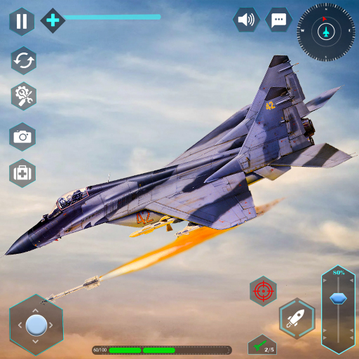 Modern Air Fighter Jet 3D logo
