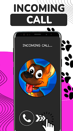 Android application Fake call dog prank and game screenshort