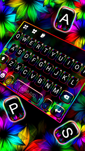Neon Sunflowers Keyboard Backg Screen 2