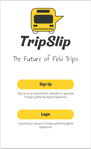 Android application TripSlip screenshort