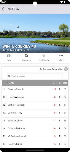 Northern Ohio PGA Screen 3