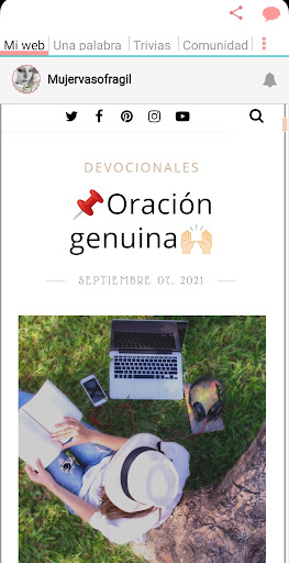 Android application Mi blog Mujer MVFPF screenshort