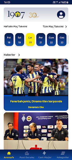 Android application FenerSahada screenshort