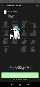 Captura de Pantalla 7 Stickers de Flork Memes para W android