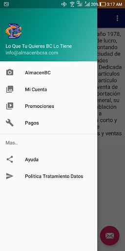 Android application AlmacenBc screenshort