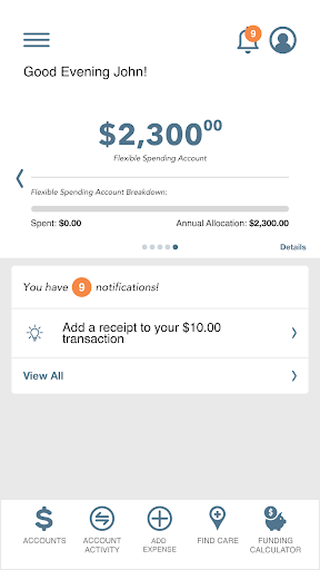 My Benefits Accounts Screen 3