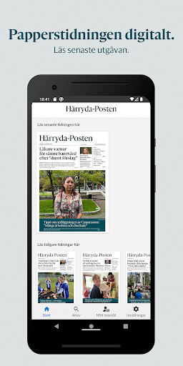 Android application Härryda-Posten e-tidning screenshort