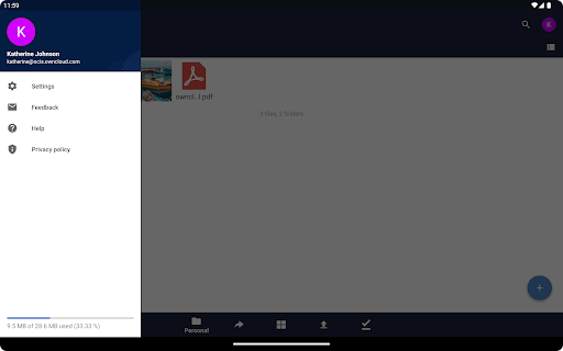 Screenshot of ownCloud