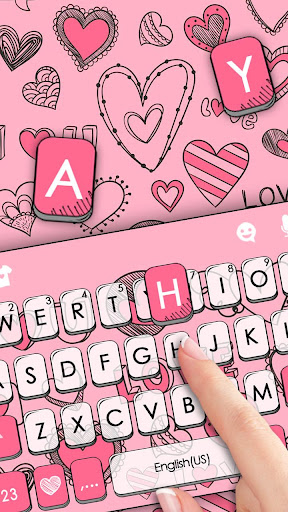 Doodle Pink Love Theme Screen 2