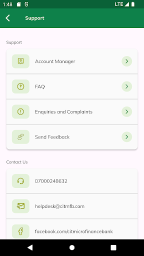 Moneyfield MFB Mobile Banking Screen 2