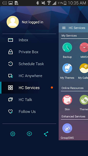 Handcent Next SMS Skin Purple Screen 3