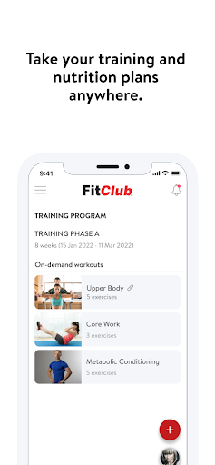 Screenshot of FitClub Members