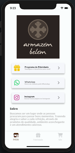 Android application Armazem Belem - Fidelidade screenshort