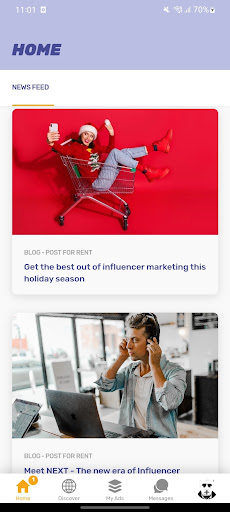 Android application Spike Influencers screenshort