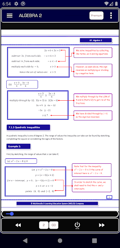 Algebra 2 Pure Math Screen 2