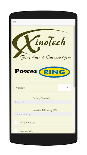 Android application Xinotech Battery Calculator screenshort