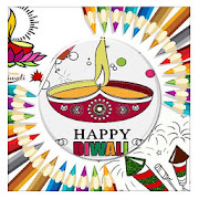 Diwali Colouring - Greeting cards
