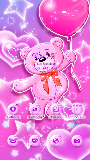 Android application Bubble Pink Bear - Wallpaper screenshort