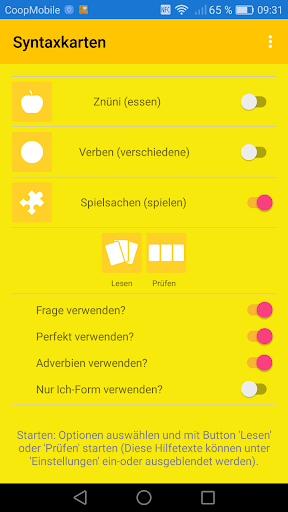 Android application Syntaxkarten screenshort