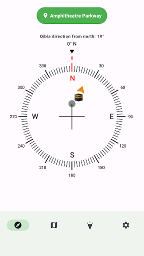 Android application Qibla Compass & Flashlight screenshort
