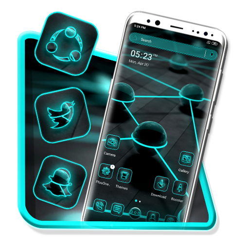 Neon Laser Sphere Theme logo