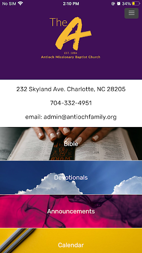 Android application Antioch Missionary Baptist NC screenshort