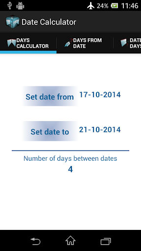 Android application Date Calculator screenshort