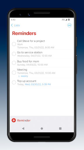 Reminders Lite Screen 2
