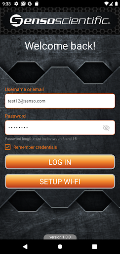 Android application Sensoscientific screenshort