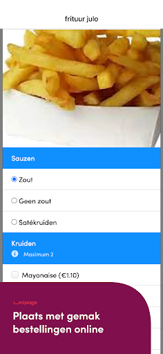 Android application Frituur Julo screenshort