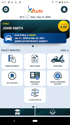 Android application Xemplar Auto screenshort