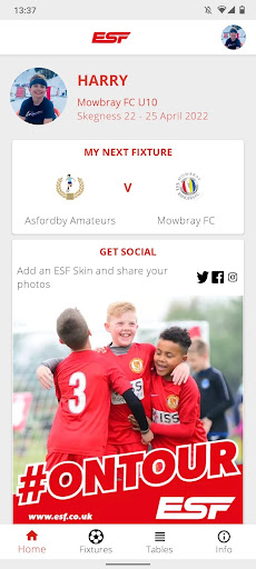 Android application ESF Football screenshort