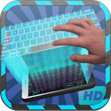 Hologram keyboard virtual 3D icon