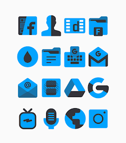 Captura de Pantalla 12 Black Blue - Icon Pack android