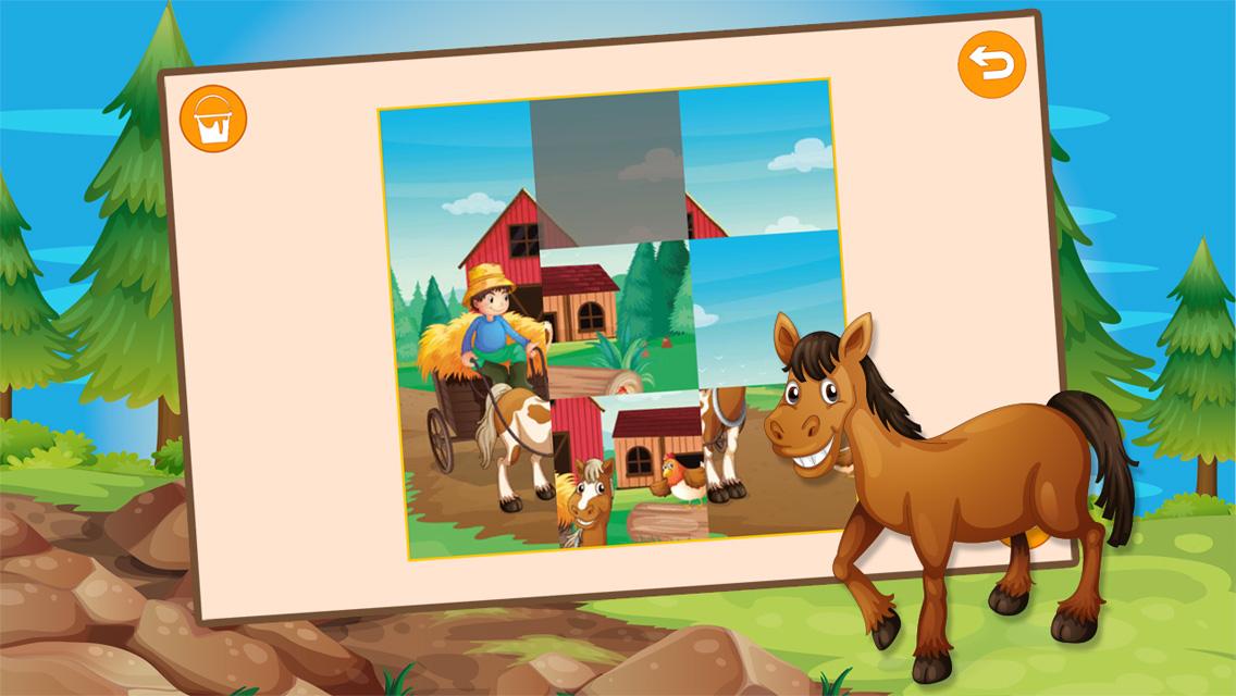 Android application Kids Horses Slide Puzzle screenshort