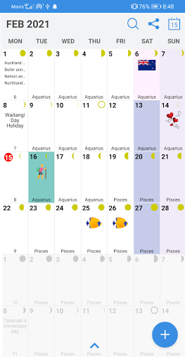 Android application New Zealand Calendar screenshort