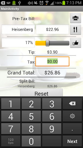 Just The Tip (Tip Calculator) Screen 3