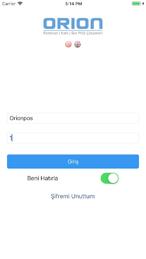 Android application Orion Mobil Rapor screenshort