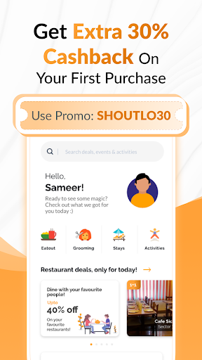 Android application Shoutlo - Deals & Pay Near Me screenshort