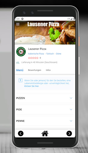 Android application Lausener Pizza screenshort