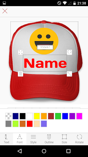 Cap Designer Screen 2