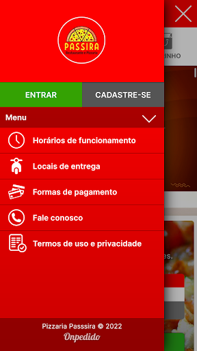 Android application Pizzaria Passsira screenshort