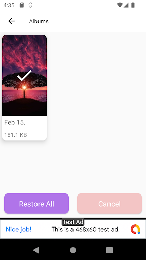 Android application استرجاع الصور والفيديو screenshort